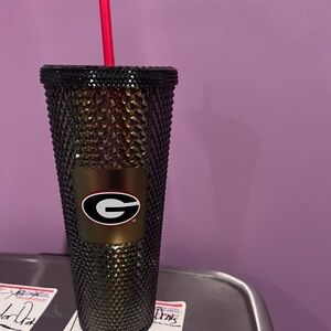 Starbucks Studded GA Bulldog Tumbler with Red Straw